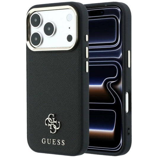 MagSafe puzdro pre Apple iPhone 18 Pro Max / 17 Pro Max, Guess, Saffiano Small 4G Classic, Čierna