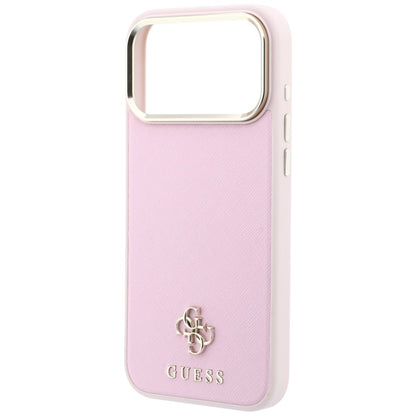 MagSafe puzdro pre Apple iPhone 18 Pro Max / 17 Pro Max, Guess, Saffiano Small 4G Classic, Ružové