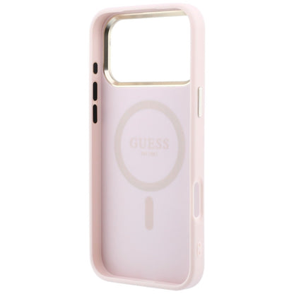 MagSafe puzdro pre Apple iPhone 18 Pro Max / 17 Pro Max, Guess, Saffiano Small 4G Classic, Ružové