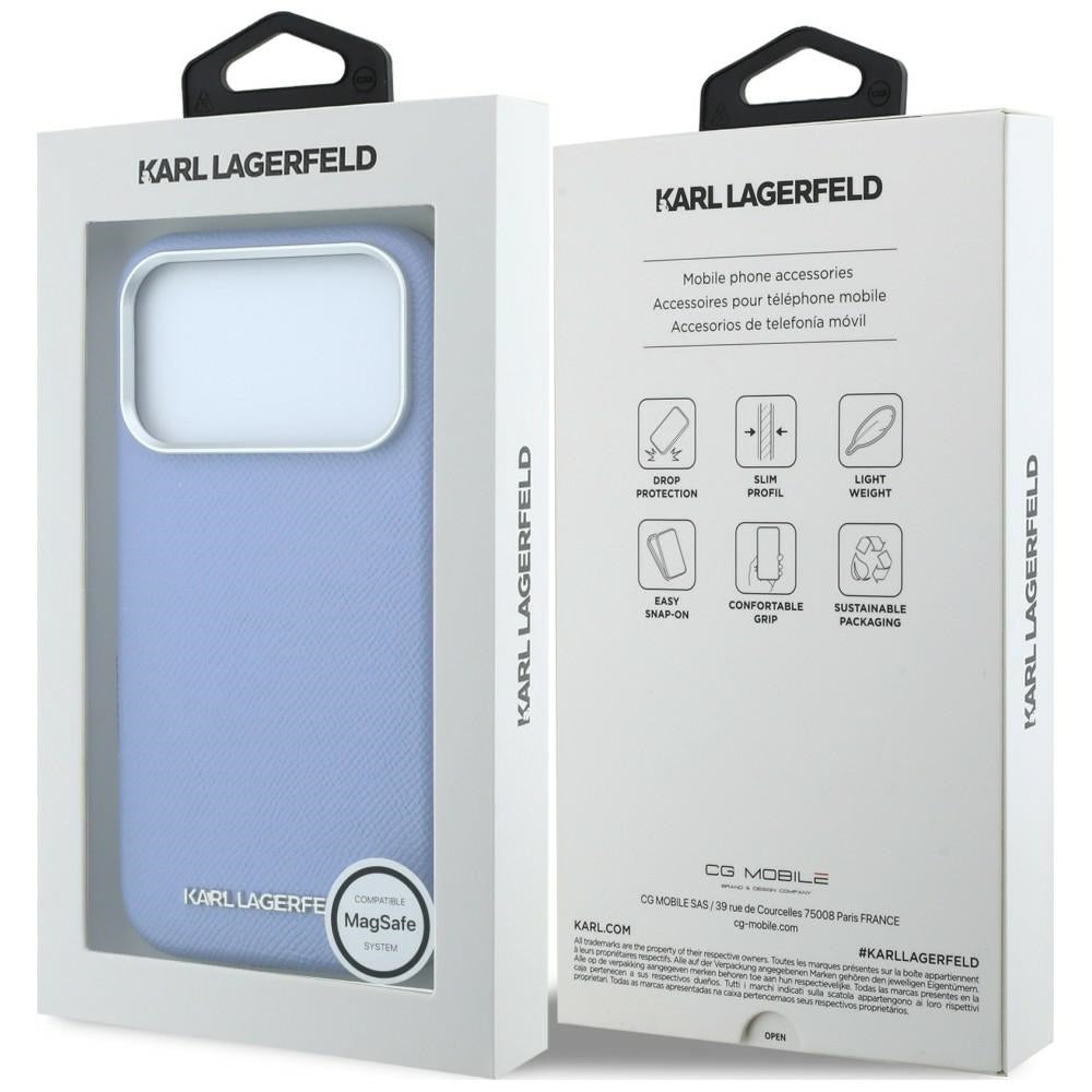 MagSafe puzdro pre Apple iPhone 18 Pro Max / 17 Pro Max, Karl Lagerfeld, Štruktúrované predĺžené logo, Modré