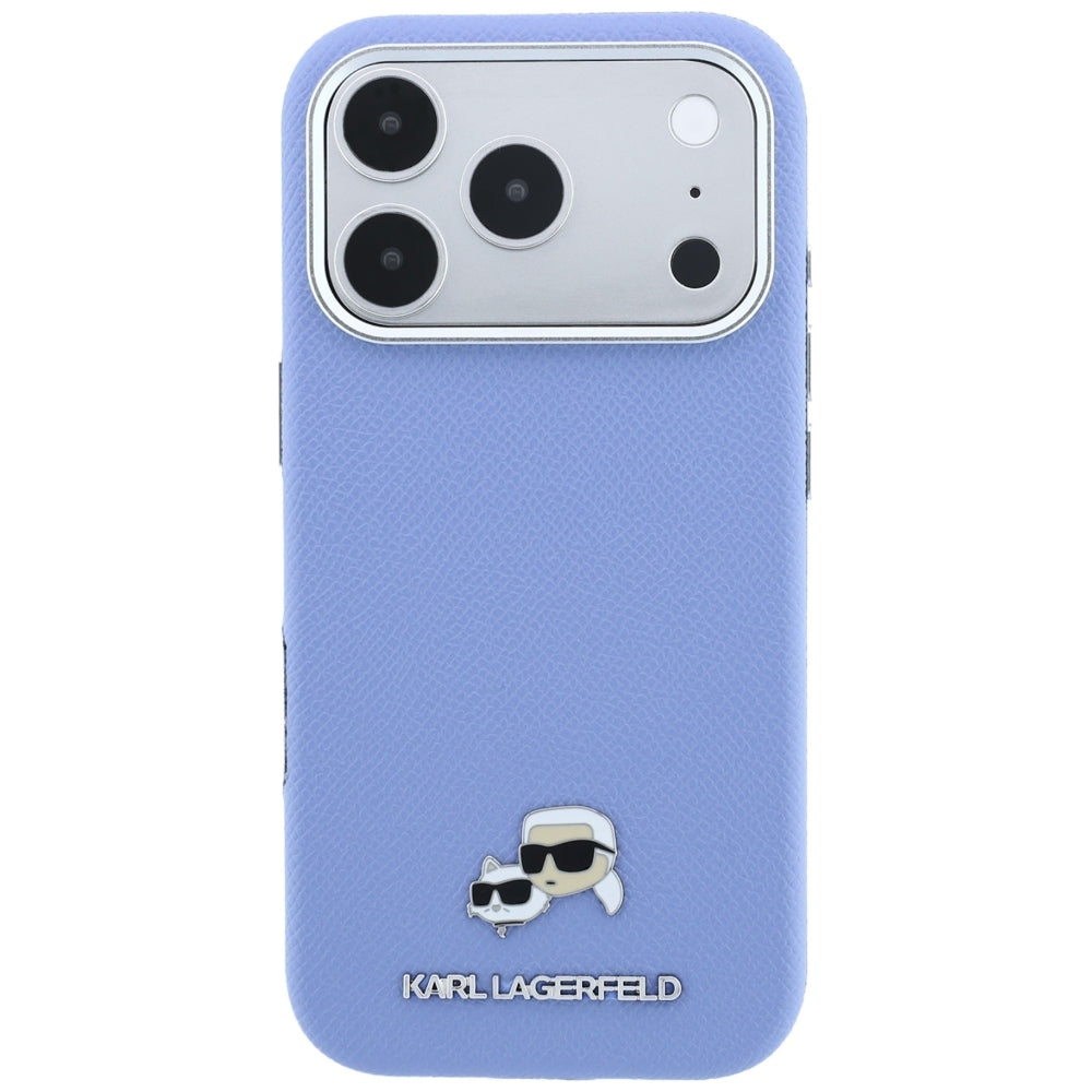 MagSafe puzdro pre Apple iPhone 18 Pro Max / 17 Pro Max, Karl Lagerfeld, Grained Karl & Choupette Head's Metal, Bleu