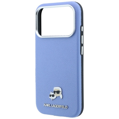 MagSafe puzdro pre Apple iPhone 18 Pro Max / 17 Pro Max, Karl Lagerfeld, Grained Karl & Choupette Head's Metal, Bleu