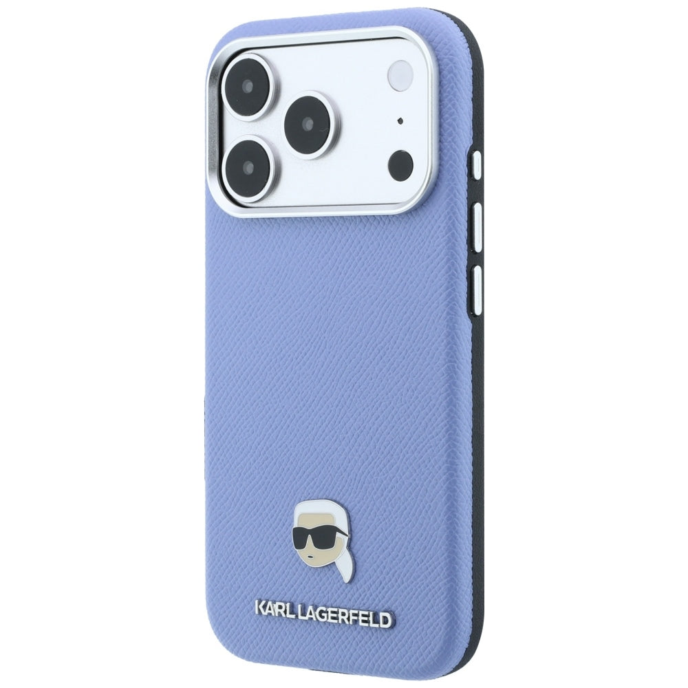 MagSafe puzdro pre Apple iPhone 18 Pro Max / 17 Pro Max, Karl Lagerfeld, Grained Karl Head's Metal, Bleu