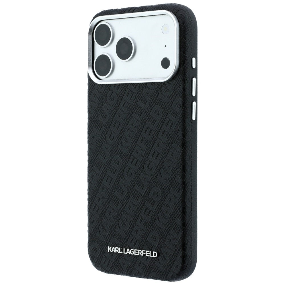 MagSafe puzdro pre Apple iPhone 18 Pro Max / 17 Pro Max, Karl Lagerfeld, Štruktúrované kovové logo, Čierne