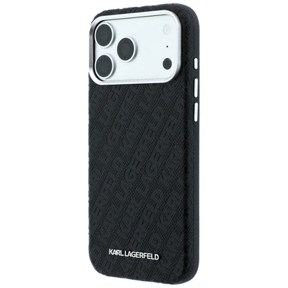 MagSafe puzdro pre Apple iPhone 18 Pro Max / 17 Pro Max, Karl Lagerfeld, Štruktúrované kovové logo, Čierne