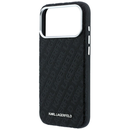 MagSafe puzdro pre Apple iPhone 18 Pro Max / 17 Pro Max, Karl Lagerfeld, Štruktúrované kovové logo, Čierne