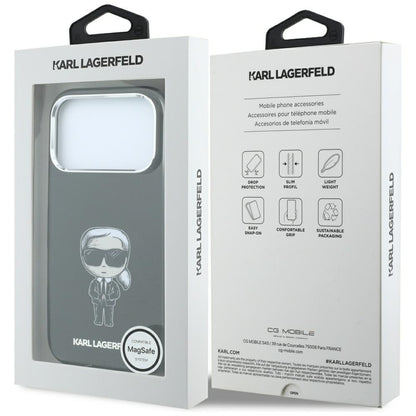 MagSafe puzdro pre Apple iPhone 18 Pro Max / 17 Pro Max, Karl Lagerfeld, HC IML Ikonik Sketch Print, Čierne