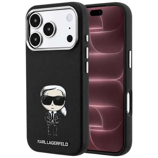 MagSafe puzdro pre Apple iPhone 18 Pro Max / 17 Pro Max, Karl Lagerfeld, Ikonik Sketch, Čierna