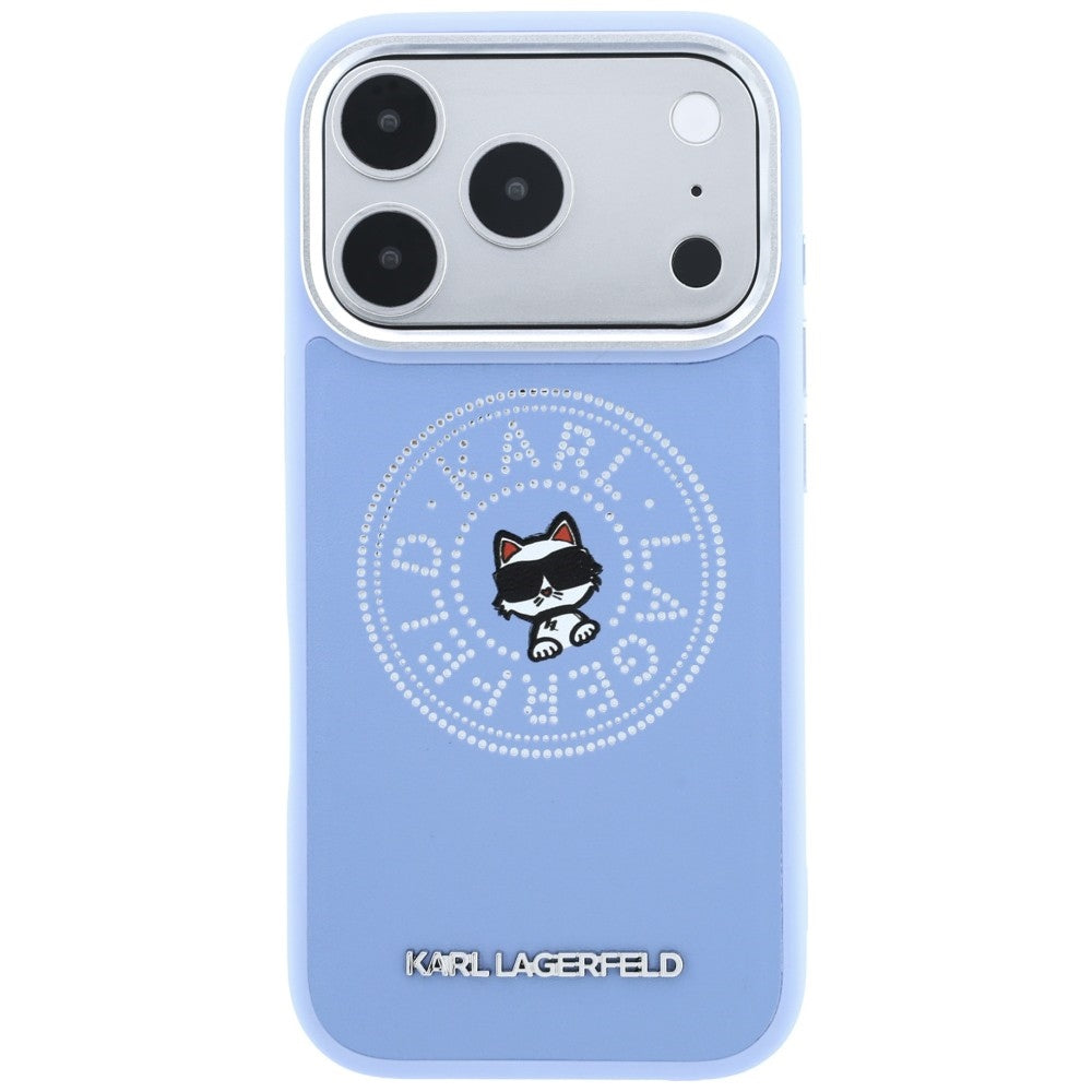 Puzdro MagSafe pre Apple iPhone 18 Pro Max / 17 Pro Max, Karl Lagerfeld, Point and Choupette Sketch, modré