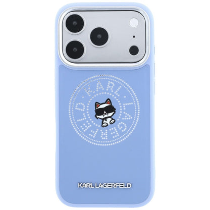 Puzdro MagSafe pre Apple iPhone 18 Pro Max / 17 Pro Max, Karl Lagerfeld, Point and Choupette Sketch, modré