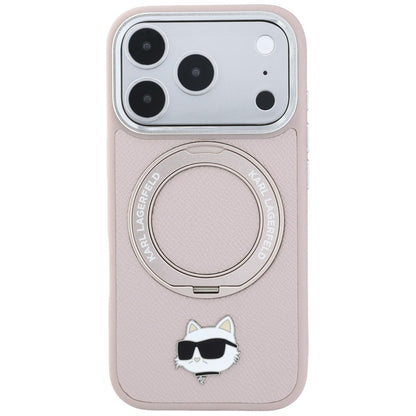 Puzdro MagSafe pre Apple iPhone 18 Pro Max / 17 Pro Max, Karl Lagerfeld, Ring Stand 360 Choupette Pin, ružové