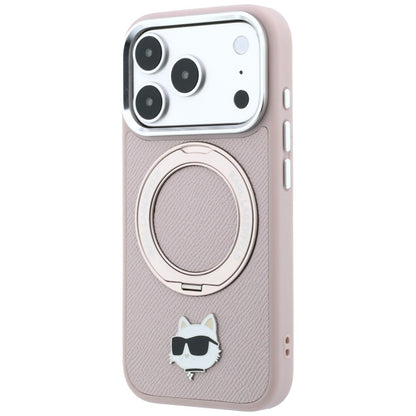 Puzdro MagSafe pre Apple iPhone 18 Pro Max / 17 Pro Max, Karl Lagerfeld, Ring Stand 360 Choupette Pin, ružové