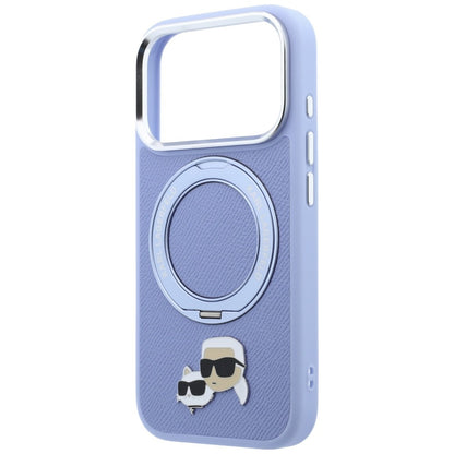 MagSafe puzdro pre Apple iPhone 18 Pro Max / 17 Pro Max, Karl Lagerfeld, Ring Stand 360 Karl & Choupette Pin, Modrá