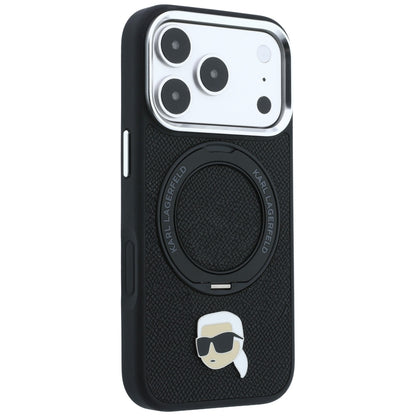 Puzdro MagSafe pre Apple iPhone 18 Pro Max / 17 Pro Max, Karl Lagerfeld, Ring Stand 360 Karl Pin, čierne