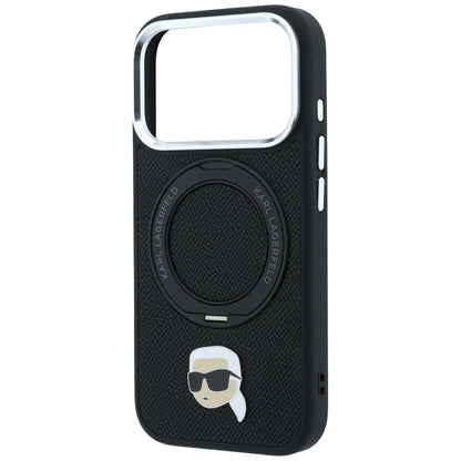 Puzdro MagSafe pre Apple iPhone 18 Pro Max / 17 Pro Max, Karl Lagerfeld, Ring Stand 360 Karl Pin, čierne