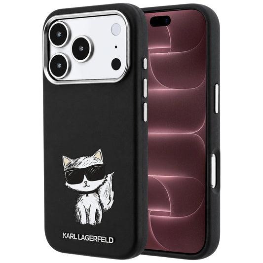 MagSafe puzdro pre Apple iPhone 18 Pro Max / 17 Pro Max, Karl Lagerfeld, Smooth Choupette Sketch, Čierna