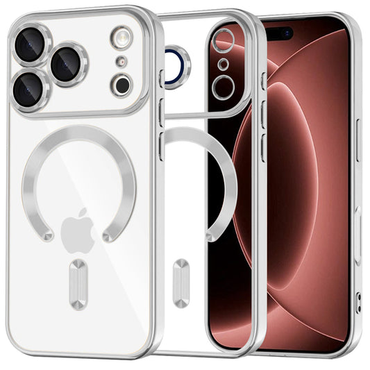 MagSafe puzdro pre Apple iPhone 18 Pro Max / 17 Pro Max, Techsuit, Luxury Crystal, Strieborné