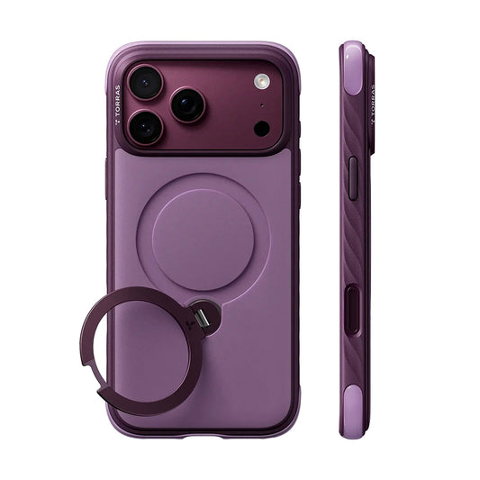 MagSafe puzdro pre Apple iPhone 18 Pro Max / 17 Pro Max, Torras, Ostand Q3 Rugged, Fialové