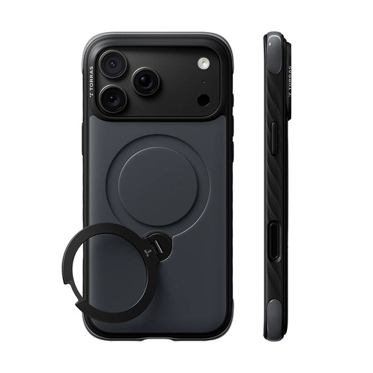 MagSafe puzdro pre Apple iPhone 18 Pro Max / 17 Pro Max, Torras, Ostand Q3 Rugged, čierne