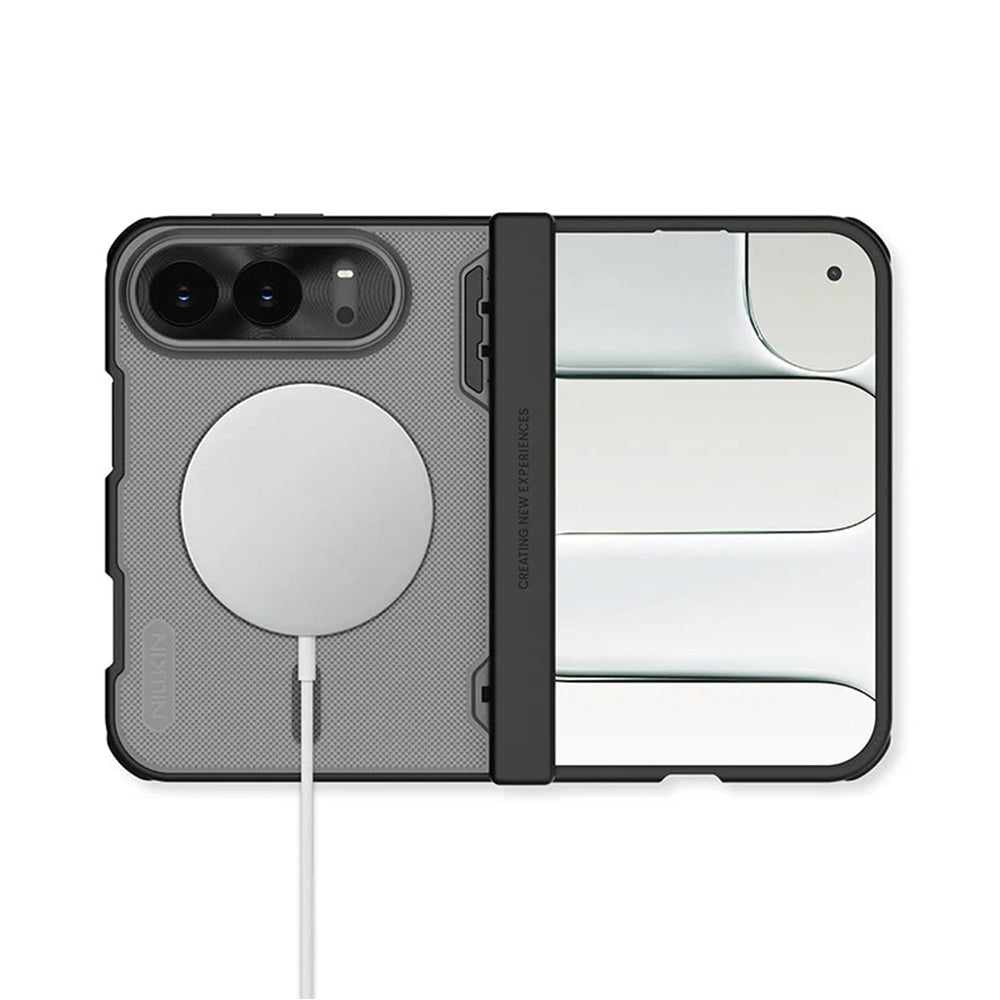 Puzdro MagSafe pre Apple iPhone Duo, Nillkin Super Frosted Shield, čierne, priehľadné, saténové