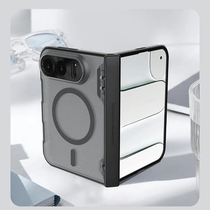 Puzdro MagSafe pre Apple iPhone Duo, Nillkin Super Frosted Shield, čierne, priehľadné, saténové
