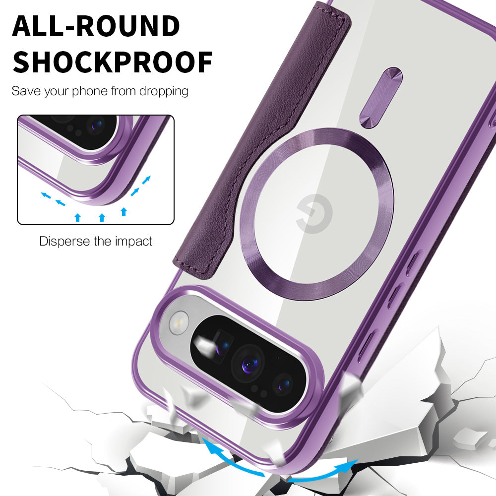 MagSafe Case for Google Pixel 10 Pro / 10, Techsuit, SmartMag Book, Purple