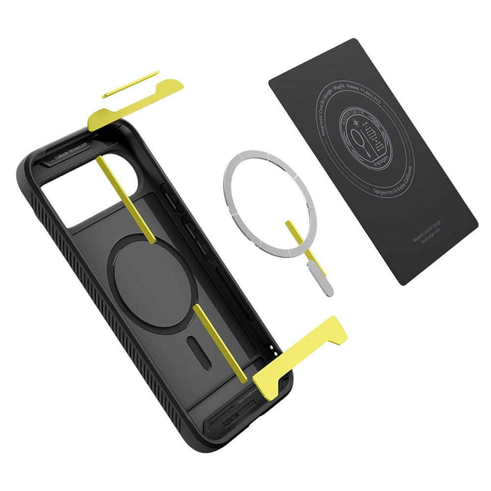Puzdro MagSafe pre Google Pixel 10 Pro XL, Spigen, Rugged Armor, Matná Čierna ACS09721