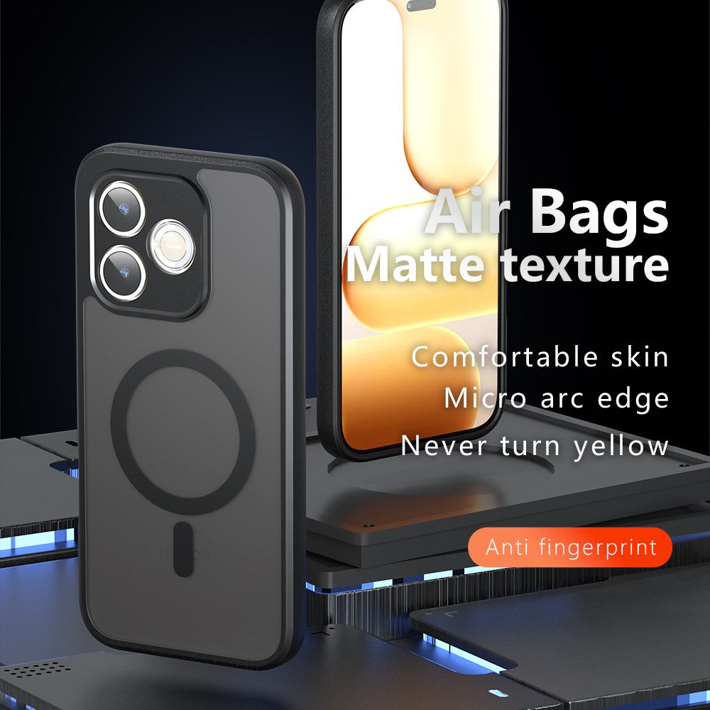 Puzdro MagSafe pre Honor 600 Lite, Techsuit, PureFrost, Saténová Čierna