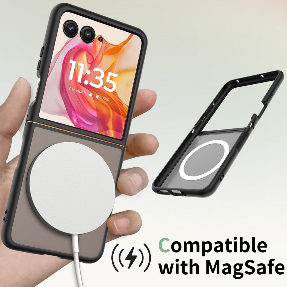 MagSafe puzdro pre Motorola Razr 70 Ultra / Razr 60 Ultra, Techsuit, PureFrost, Čierna saténová
