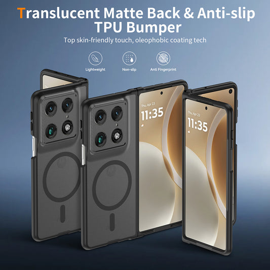 MagSafe puzdro pre Motorola Razr Fold, Techsuit, PureFrost, Čierna saténová