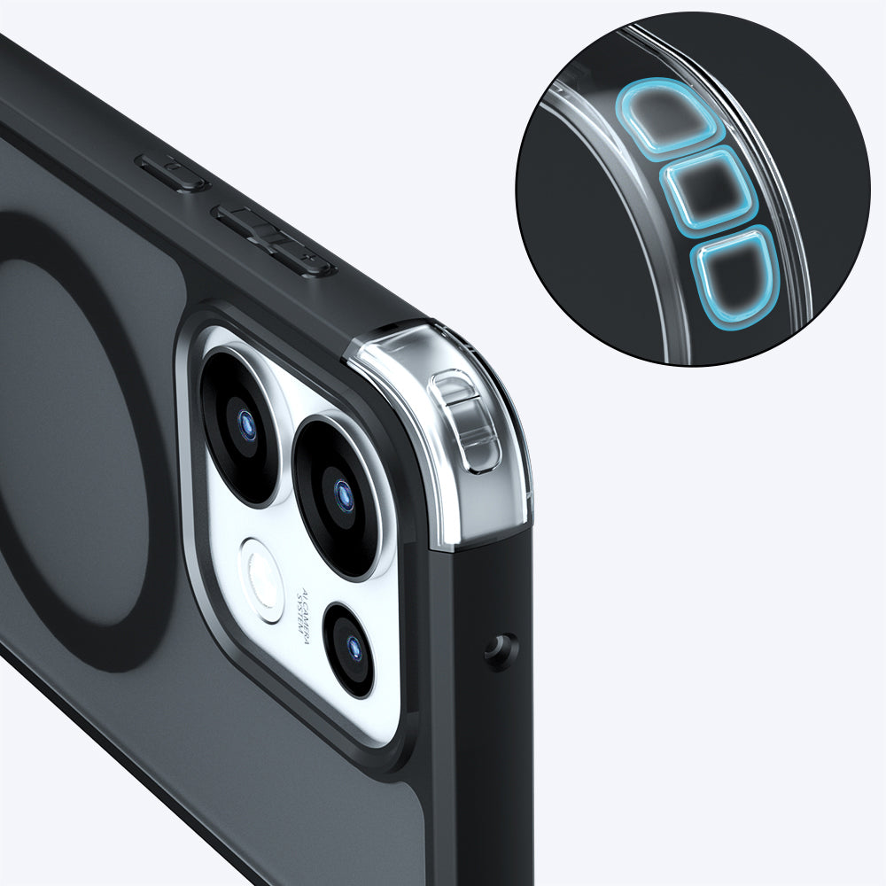 MagSafe púzdro pre Oppo Reno16 Pro, Techsuit, PureFrost, Čierna saténová