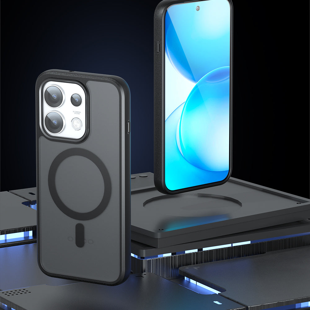 MagSafe púzdro pre Oppo Reno16, Techsuit, PureFrost, Čierna saténová