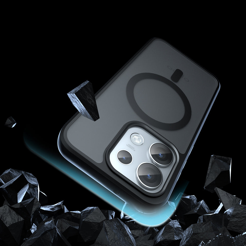 MagSafe púzdro pre Oppo Reno16, Techsuit, PureFrost, Čierna saténová