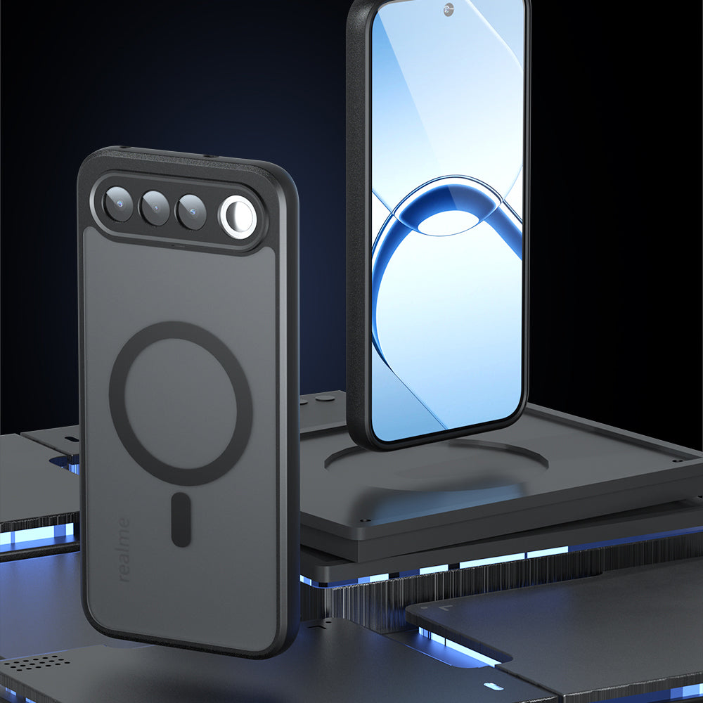 MagSafe puzdro pre Realme 16, Techsuit, PureFrost, Čierna saténová