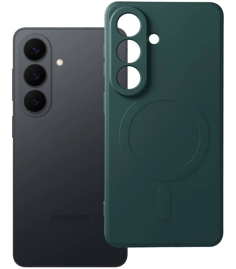 MagSafe Case for Samsung Galaxy S26 S942, OEM, Silicone Mag, Green