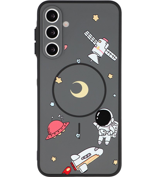 MagSafe puzdro pre Samsung Galaxy A16 5G A166 / A16 4G A165, OEM, Kreslený astronaut, čierne