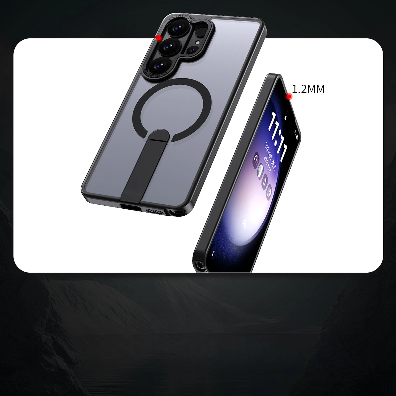 MagSafe púzdro pre Samsung Galaxy S26 Ultra S948, Hybrid Armor, X s držiakom, čierne