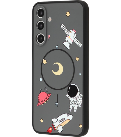 MagSafe puzdro pre Samsung Galaxy S25 Ultra S938, OEM, Kreslený astronaut, čierne