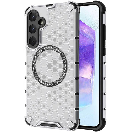 MagSafe puzdro pre Samsung Galaxy A55 5G A556, Techsuit, HoneyComb Shield, Biele