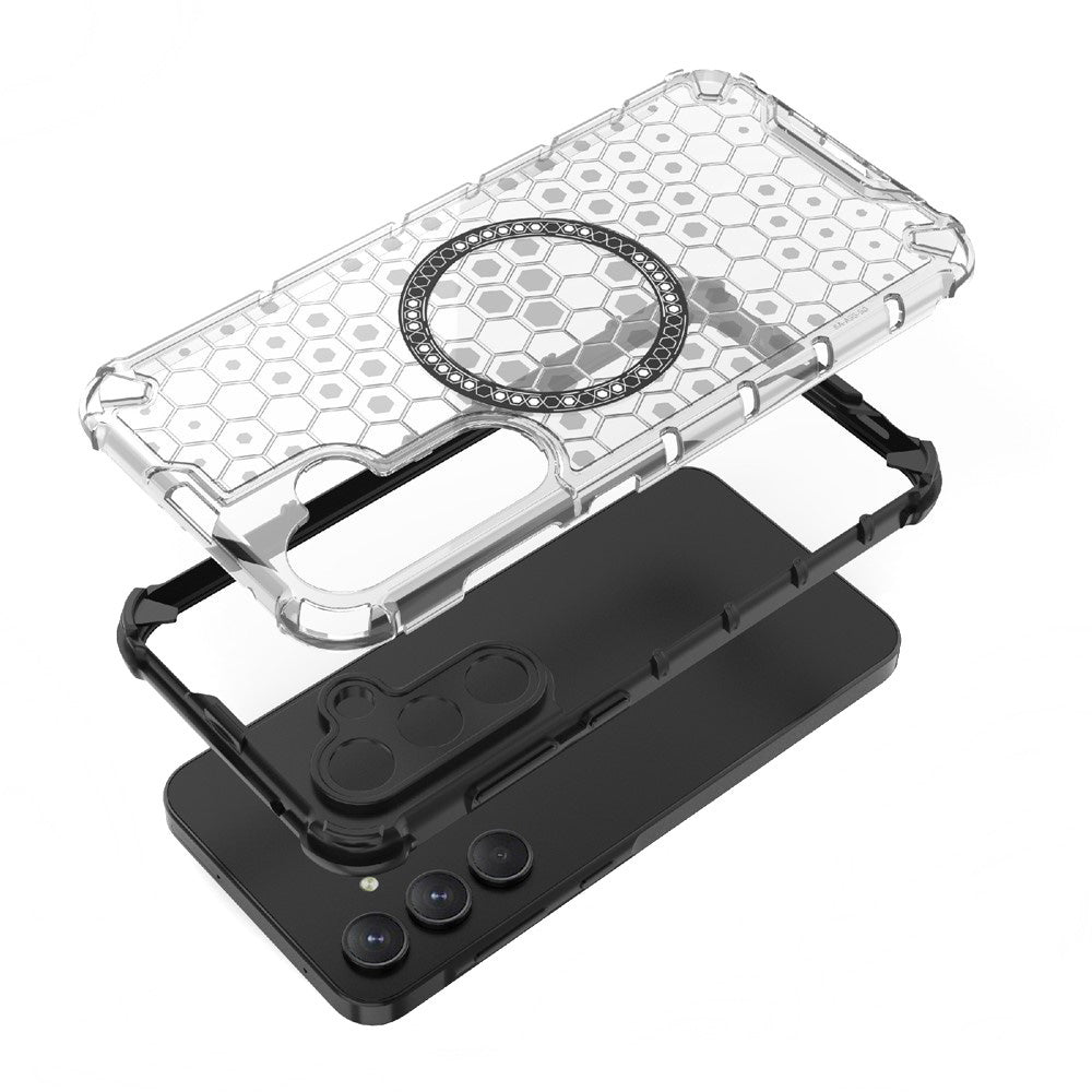 MagSafe puzdro pre Samsung Galaxy S25 S931, Techsuit, HoneyComb Shield, Zelené
