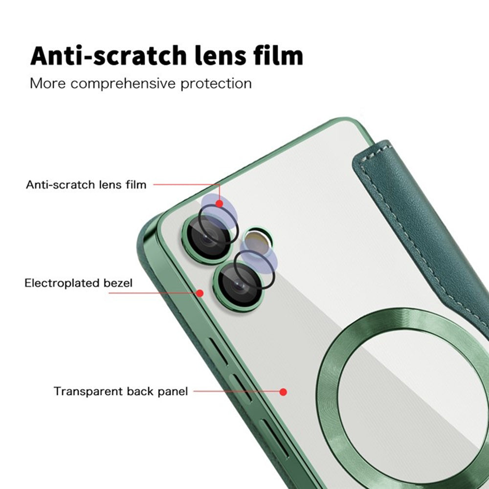 MagSafe puzdro pre Samsung Galaxy A05 A055, Techsuit, SmartMag Book, Zelené