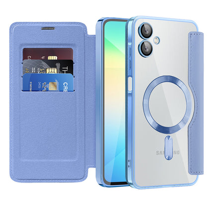 MagSafe Case for Samsung Galaxy A06 A065, Techsuit, SmartMag Book, Blue