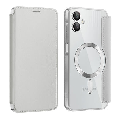 MagSafe puzdro pre Samsung Galaxy A06 A065, Techsuit, SmartMag Book, Sivá