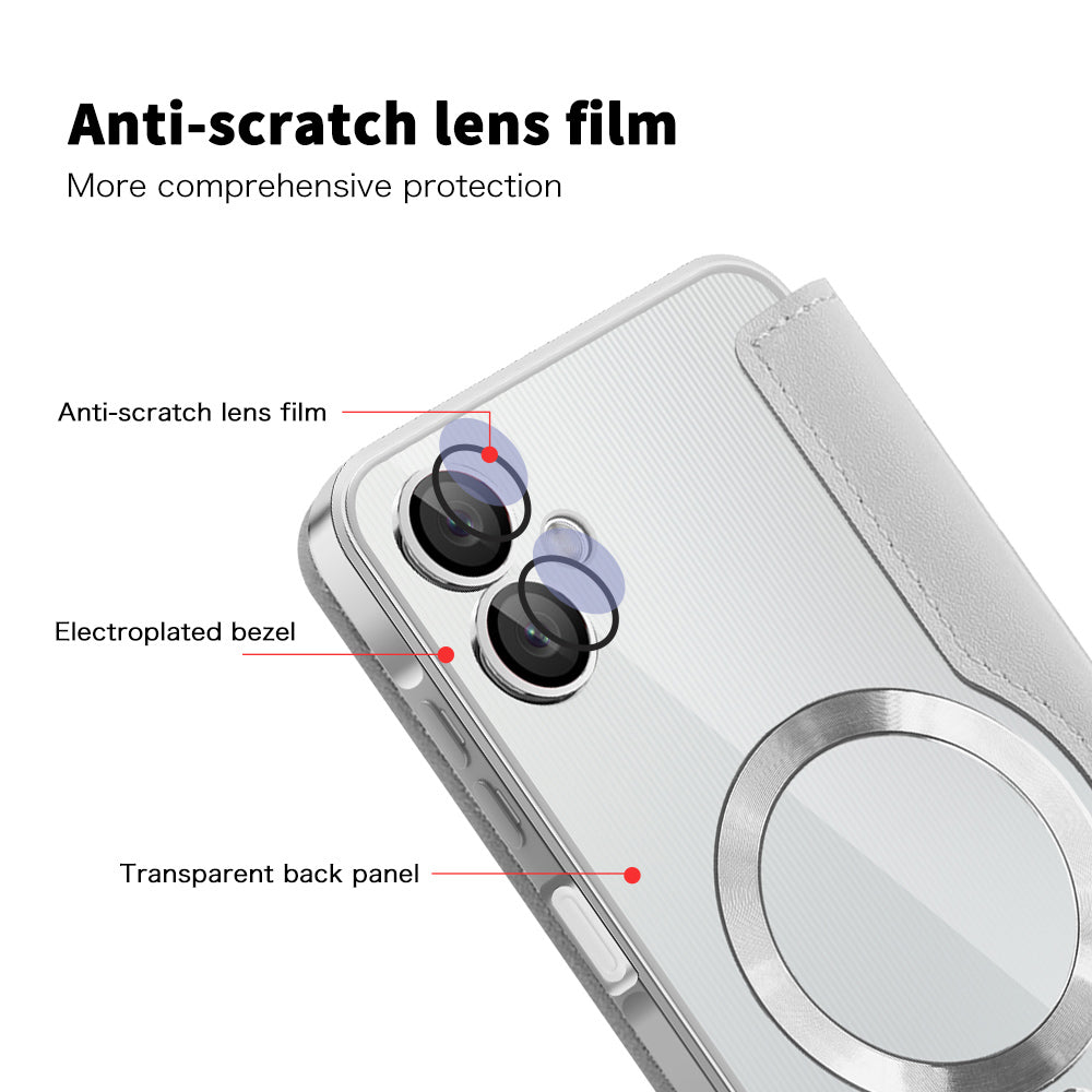 MagSafe puzdro pre Samsung Galaxy A06 A065, Techsuit, SmartMag Book, Sivá