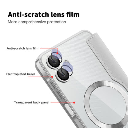 MagSafe puzdro pre Samsung Galaxy A06 A065, Techsuit, SmartMag Book, Sivá