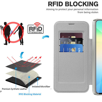MagSafe puzdro pre Samsung Galaxy A06 A065, Techsuit, SmartMag Book, Sivá