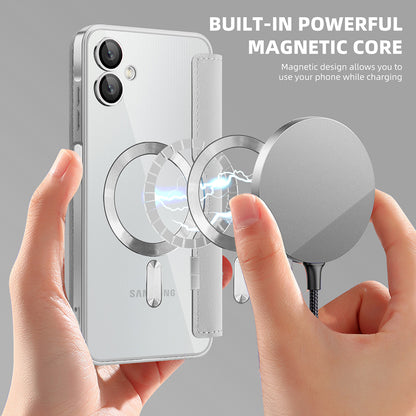 MagSafe puzdro pre Samsung Galaxy A06 A065, Techsuit, SmartMag Book, Sivá