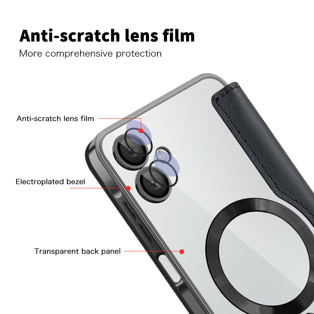 MagSafe puzdro pre Samsung Galaxy A06 A065, Techsuit, SmartMag Book, Čierne