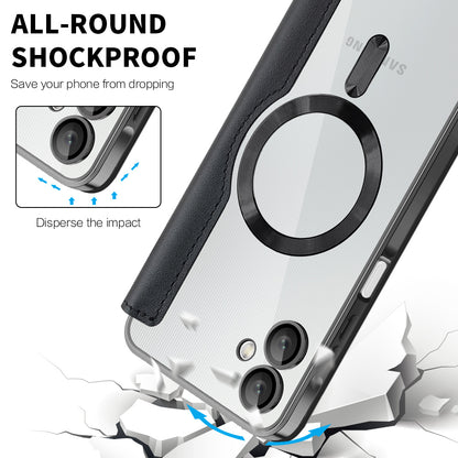 MagSafe puzdro pre Samsung Galaxy A06 A065, Techsuit, SmartMag Book, Čierne