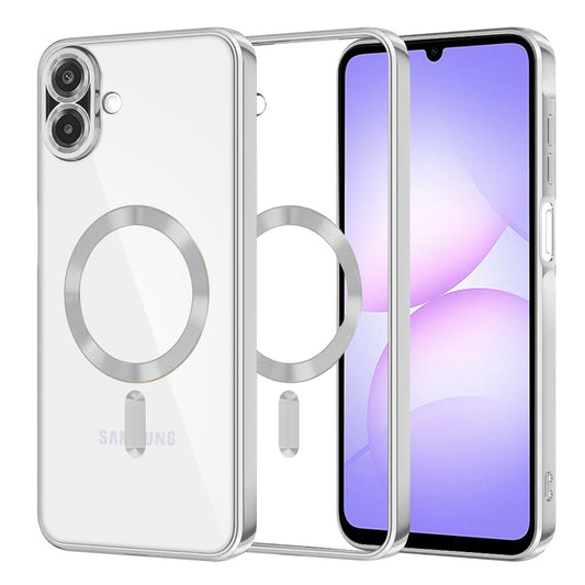 MagSafe puzdro pre Samsung Galaxy A07 4G A075, Techsuit, Luxury Crystal, Strieborné